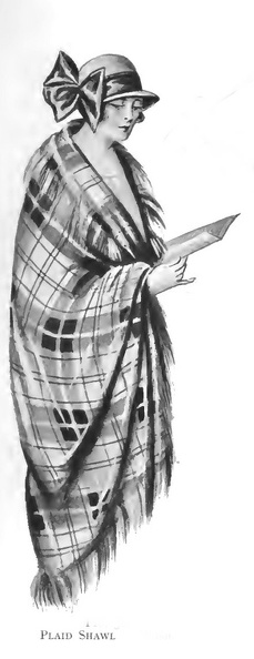 Lady in plaid shawl