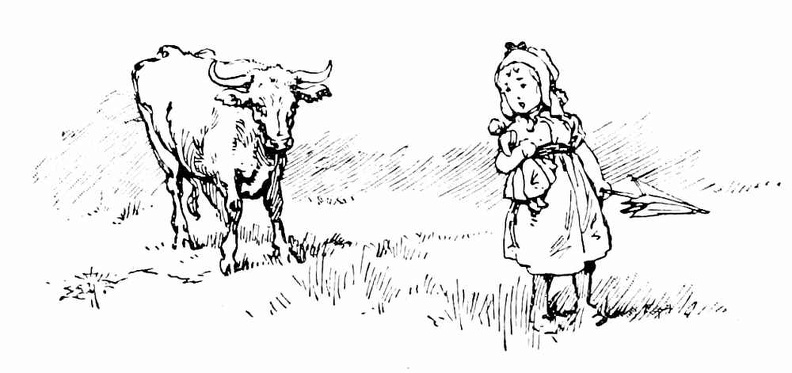 Cow and little girl