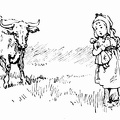 Cow and little girl