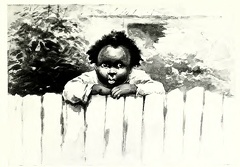 Girl leaning on fence