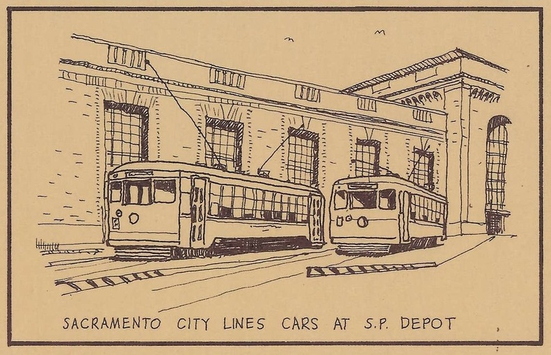 Sacramento City Lines Cars at S.P. Depot