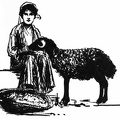 Shepherdess with a sheep