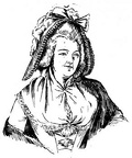 Fashionable coiffure of an elderly lady in the 18th Century
