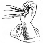Hand holding cloth