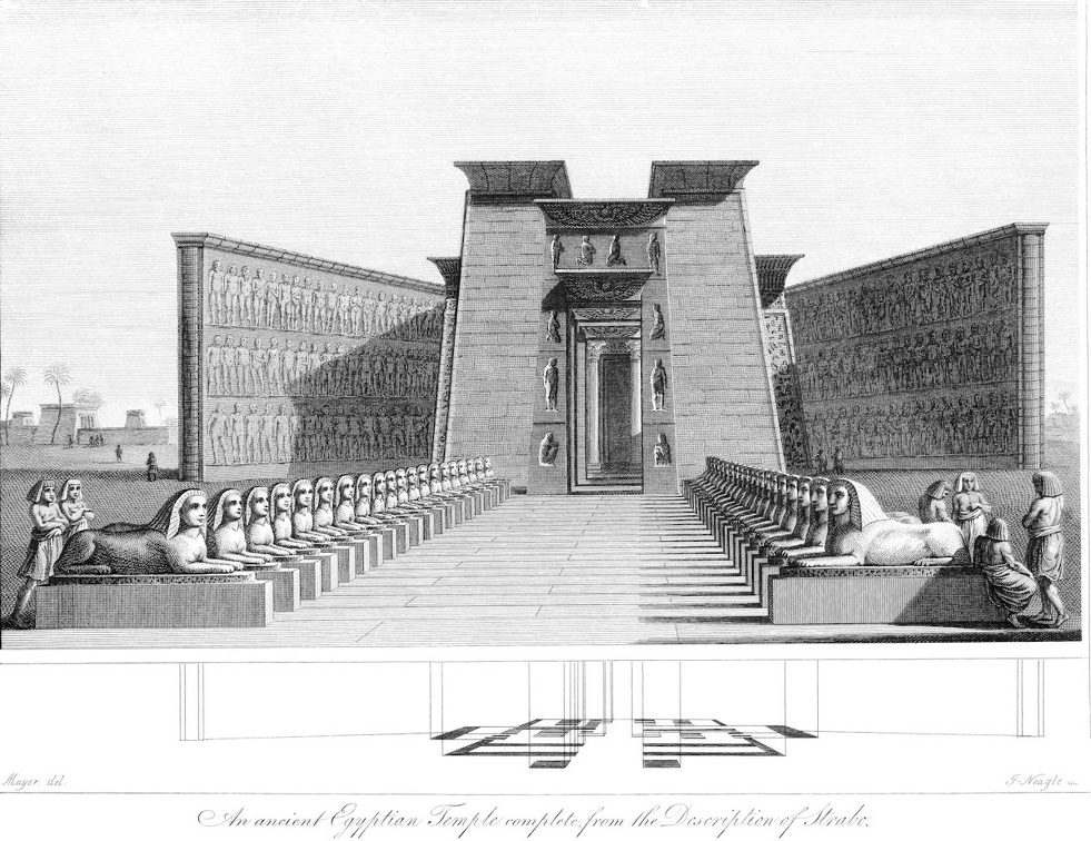 An ancient Egyptian Temple complete, from the Description of Strabo.jpg