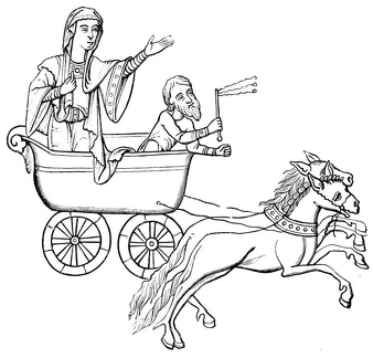 The Carruca, or Pleasure-Carriage, drawn by a Pair of Horses, dating from the Fifth to the Tenth Century