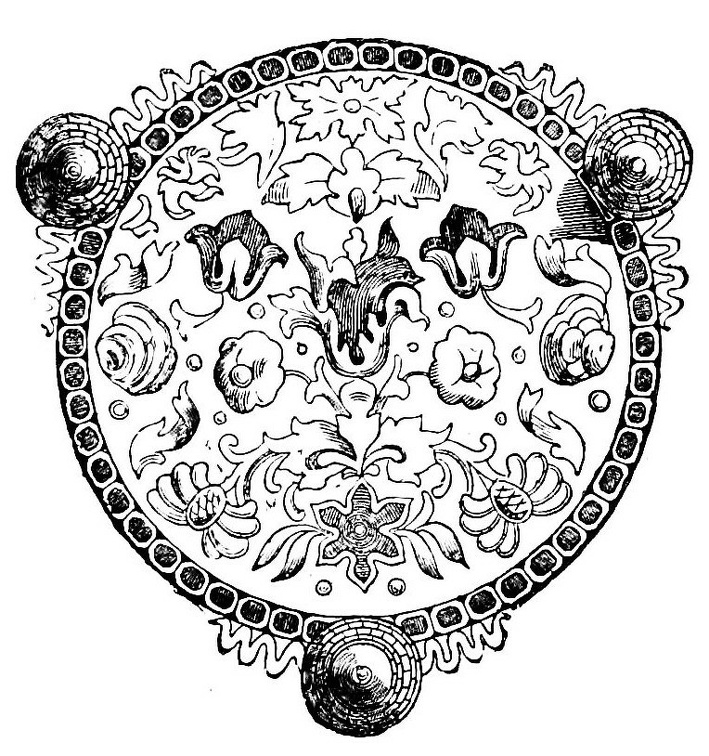 Top of an Hour-Glass, engraved and gilt