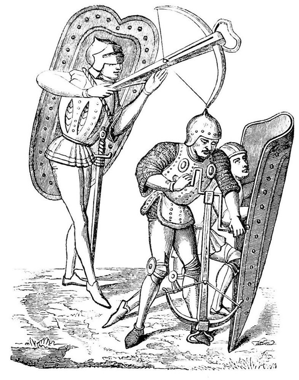 Crossbow Men protected by Shield-bearers. Fifteenth Century.jpg