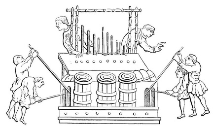 Great Organ, with Bellows and double Key-board, of the Twelfth Century