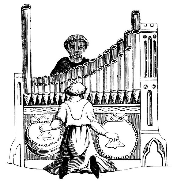 Organ with single Key-board of the Fourteenth Century.jpg