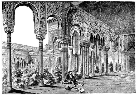 Interior of the Palace of the Alhambra, at Granada