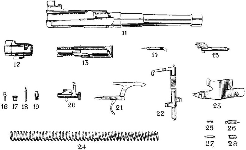 Hotchkiss Portable Machine Gun - working parts