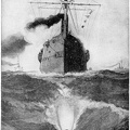Cruiser Following Torpedo into Action