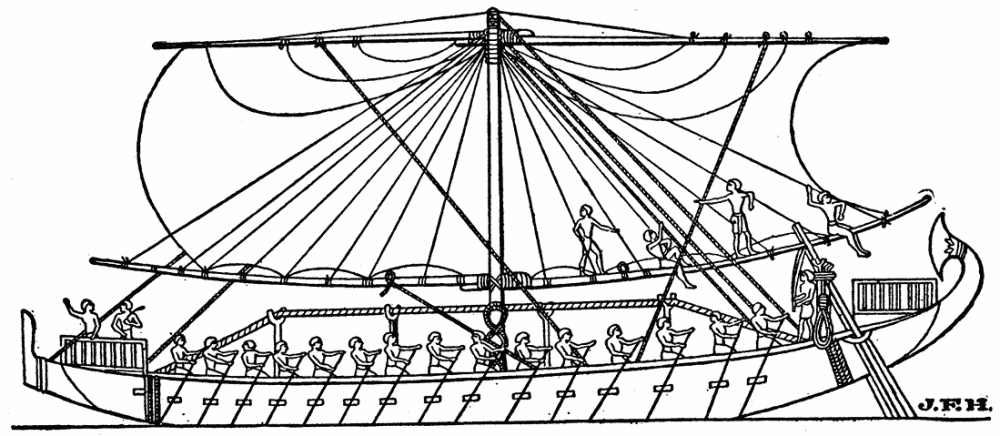 Egyptian Ship on Red Sea, 1250 B.C