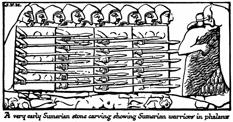 Sumerian Warriors in Phalanx