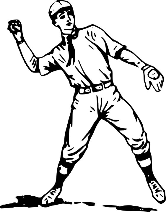 Baseball player throwing the ball