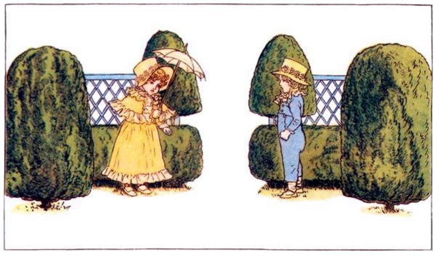 Girl and boy in the garden