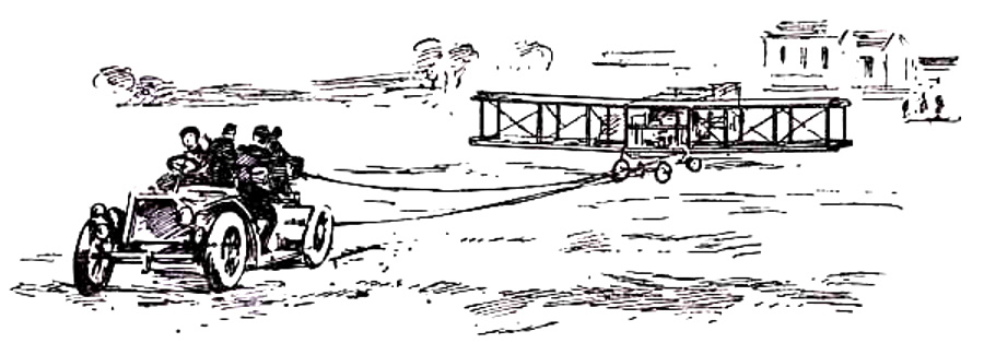 Voisin Glider towed by a motor-car