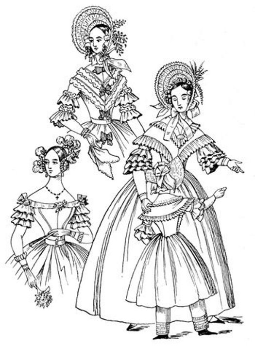 The dresses for 1837 are two walking-dresses and a ball dress, and also a child's costume