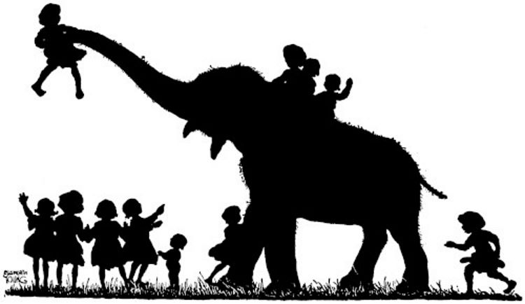 Elephant playing with children.jpg