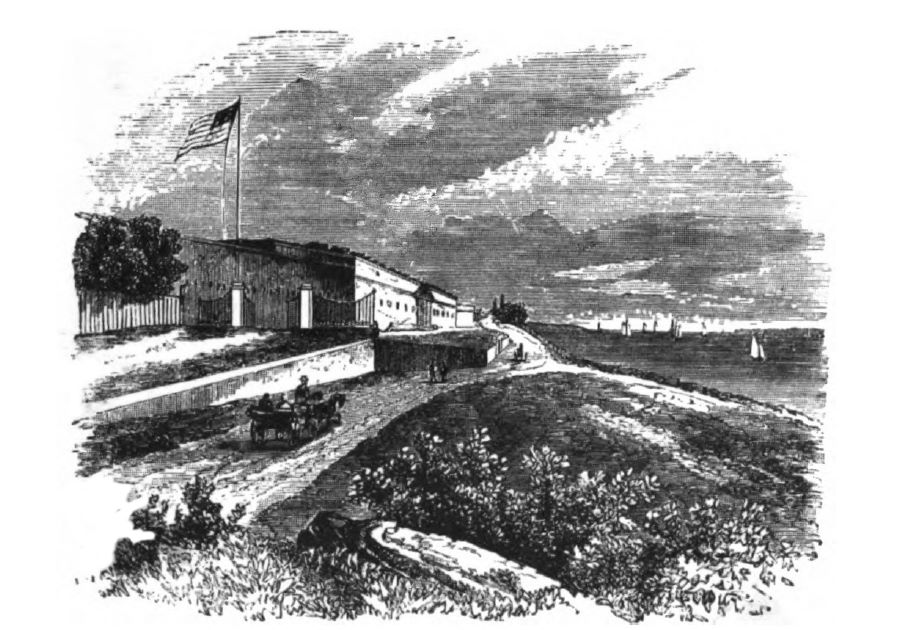 Fort Hamilton, from whence United States troops were sent to aid in suppressing the Draft Riots of 1863.jpg