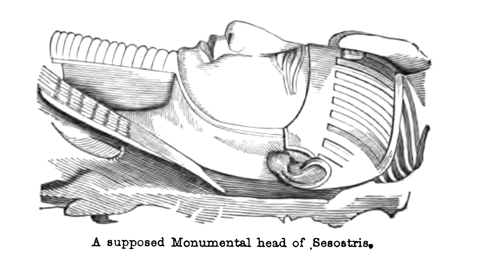 A supposed monumental head of Sesostris