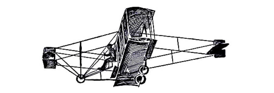 The Curtiss Biplane making a turn