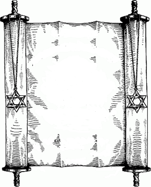 Open Scroll with star of David 