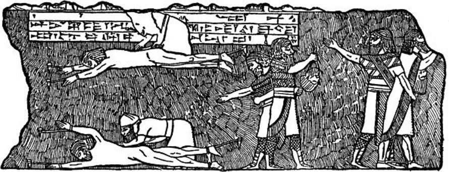 Assyrians Flaying Prisoners Alive
