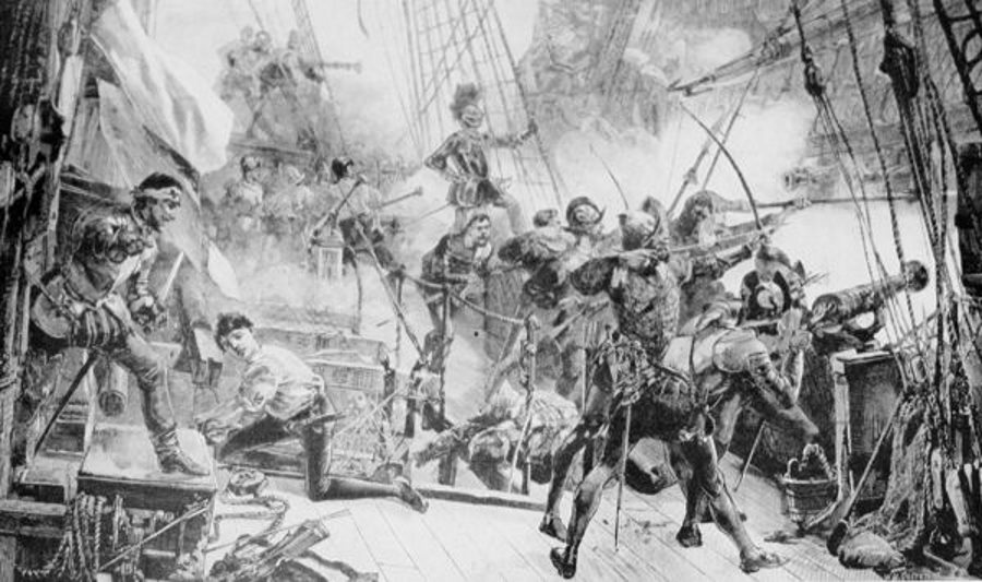 Lord Howard Attacking a Ship of the Spanish Armada.jpg