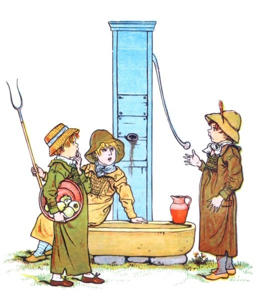 Children at the water pump