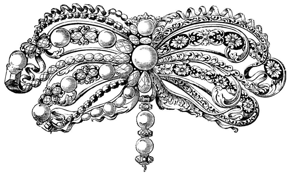 Chased and Enamelled Brooch, embellished with Pearls and Diamonds.jpg